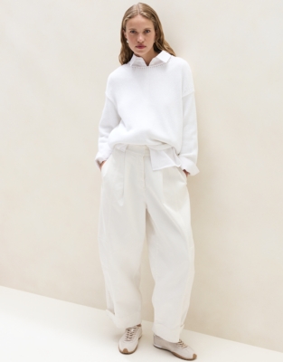 Cotton Slash Neck Jumper