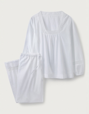 Cotton Square-Neck Crop Dobby Pyjama Set | Nightwear & Robes Sale | The ...