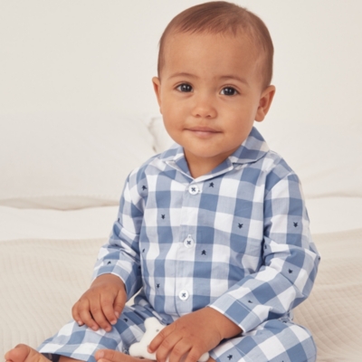 Cotton Star Gingham Sleepsuit (0–24mths)