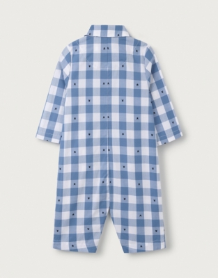 Cotton Star Gingham Sleepsuit (0–24mths)