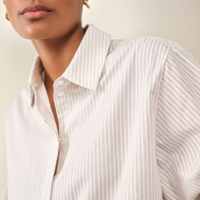 Cotton Stripe Boyfriend Shirt