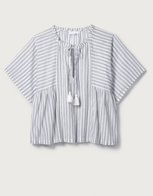 Cotton Stripe Kaftan Sleeve Pyjama Top | Nightwear & Robes Sale | The ...