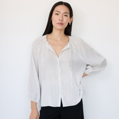 Cotton Striped Boho Blouse