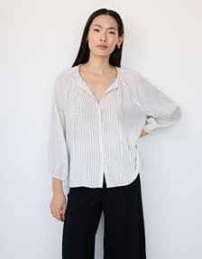 Cotton Striped Boho Blouse