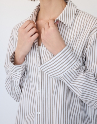 Cotton Striped Boyfriend Shirt