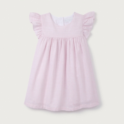 Cotton Striped Frill Sleeve Dress (0–24mths)