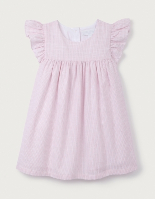 Cotton Striped Frill Sleeve Dress (0–24mths)
