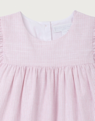 Cotton Striped Frill Sleeve Dress (0–24mths)