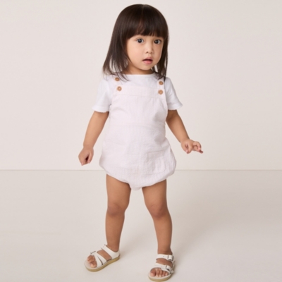 Cotton Striped Seersucker Bubble Romper & T-Shirt Set (0–24mths)
