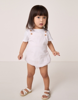 Cotton Striped Seersucker Bubble Romper & T-Shirt Set (0–24mths)