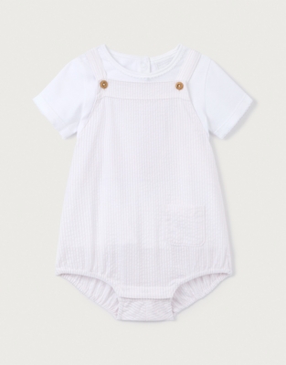 Cotton Striped Seersucker Bubble Romper & T-Shirt Set (0–24mths)
