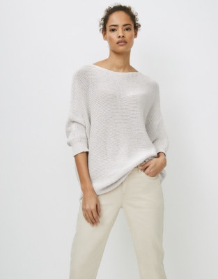 Cotton Tape-Yarn Batwing Jumper | New In Clothing | The White Company UK