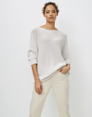 Cotton TapeYarn Batwing Sweater Sweaters & Cardigans The White Company US