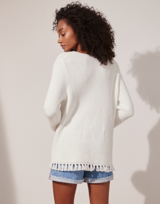 Cotton TasselHem Jumper Clothing Sale The White Company UK