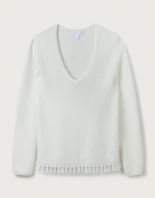 Cotton TasselHem Jumper Clothing Sale The White Company UK