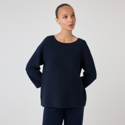 Cotton Textured Stitch Button Back Jumper