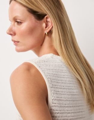 Cotton Textured Stitch Knitted Tank