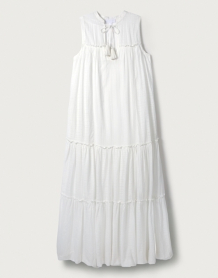 cotton tiered maxi dress