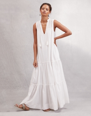 white cotton maxi dress