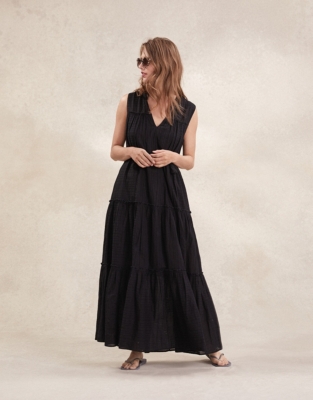 long black cotton maxi dress