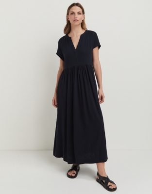 Cotton Tiered Midi Dress