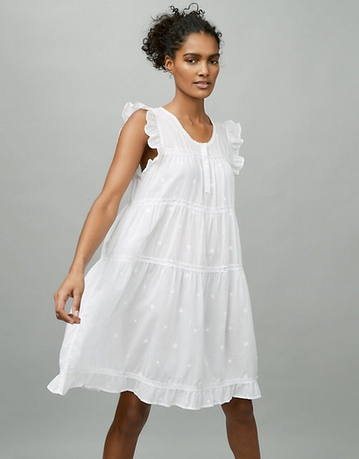Cotton Tiered Nightgown | Nightgowns | The White Company US