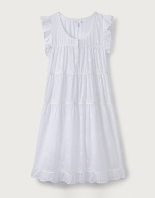 Cotton Tiered Nightgown | Nightgowns | The White Company US