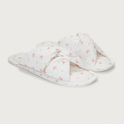 Cotton Tiny Leaf Knot Slippers