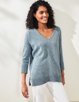 Cotton V-Neck Jumper | Jumpers & Cardigans | The White Company UK