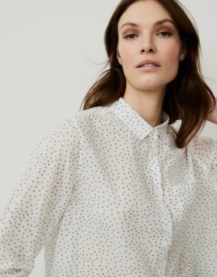 Cotton Voile SpotPrint Shirt Clothing Sale The White Company UK