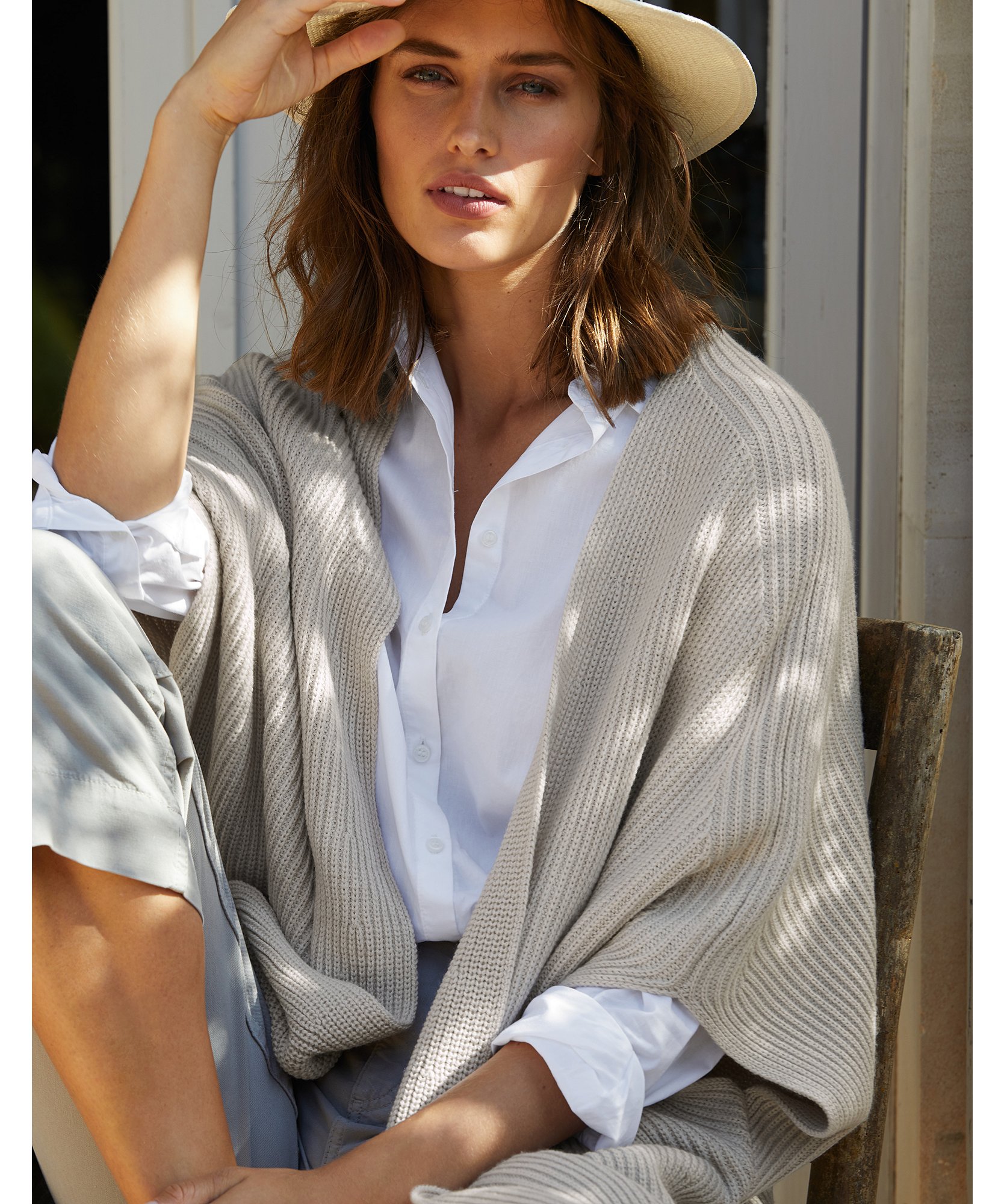 Cotton-Wool Longline Cardigan | Sweaters & Cardigans | The White Company US