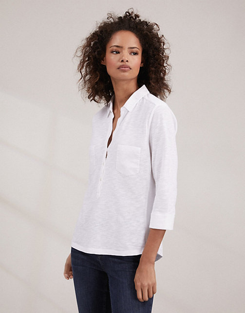 Cotton Woven Pocket Jersey Shirt | Tops & T-Shirts | The White Company UK
