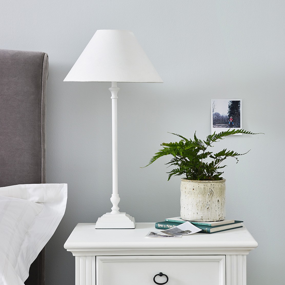 Cowley Table Lamp Lighting The, White Wooden Candlestick Lamp Base