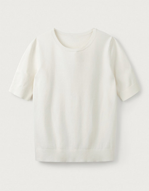 Crew-Neck Knitted T-Shirt | Clothing Sale | The White Company UK