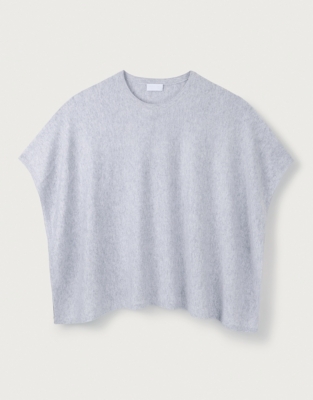 Crew Neck Poncho with Cashmere