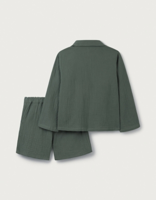 Crinkle Cotton Jacket, Stripe T-Shirt & Shorts Set (0–18mths)