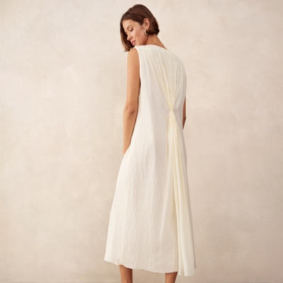 Crinkle Dress with Gathered Back