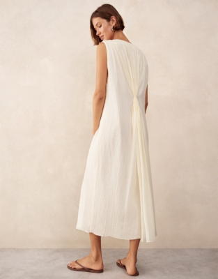 Crinkle Dress with Gathered Back
