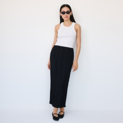 Crinkle Midi Skirt