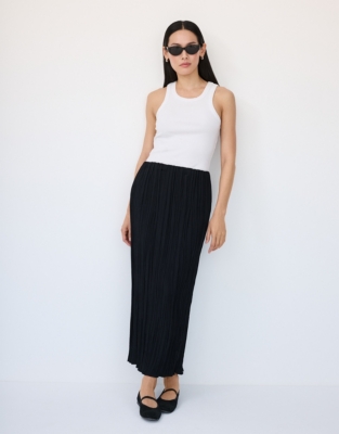 Crinkle Midi Skirt