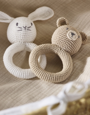 Crochet Bear And Bunny Rattles – Set of 2
