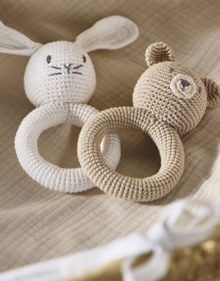 Crochet Bear And Bunny Rattles – Set of 2