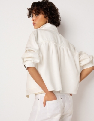 Cropped Relaxed Jacket - Ivory