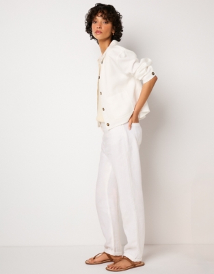 Cropped Relaxed Jacket - Ivory