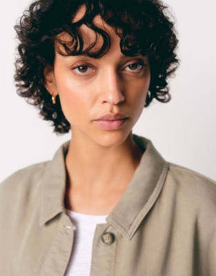 Cropped Relaxed Jacket - Pale Willow