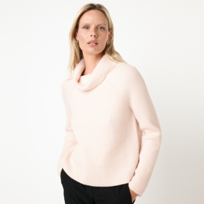 Cropped Rib Roll Neck Sweater