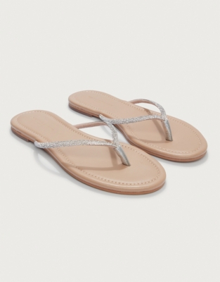 Crystal Strap Thong Sandal
