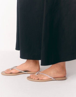 Crystal Strap Thong Sandal