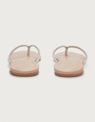 Crystal Strap Thong Sandal