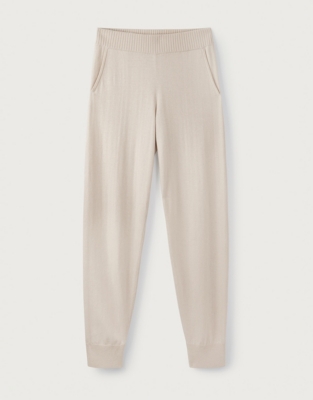 White company best sale cashmere joggers